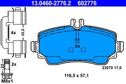 SET PLACUTE FRANA ATE 13.0460-2776.2 - Compatibil cu MERCEDES-BENZ