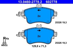 SET PLACUTE FRANA ATE 13.0460-2778.2 - Compatibil cu MERCEDES-BENZ