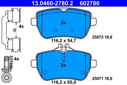 SET PLACUTE FRANA ATE 13.0460-2780.2 - Compatibil cu MERCEDES-BENZ
