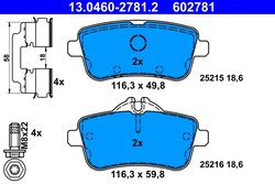 SET PLACUTE FRANA ATE 13.0460-2781.2 - Compatibil cu MERCEDES-BENZ