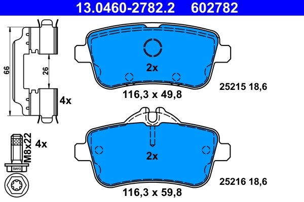 Set placute frana ATE 13.0460-2782.2