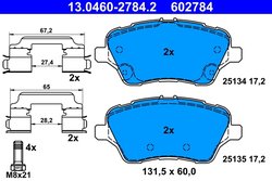 Set placute frana ATE 13.0460-2784.2