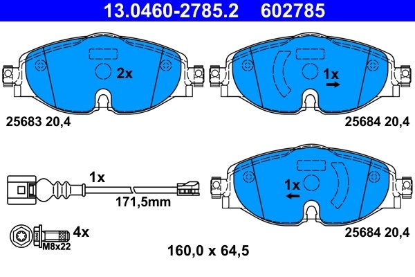 Set placute frana ATE 13.0460-2785.2