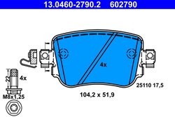 SET PLACUTE FRANA ATE 13.0460-2790.2 - Compatibil cu AUDI, SEAT, SKODA, VW