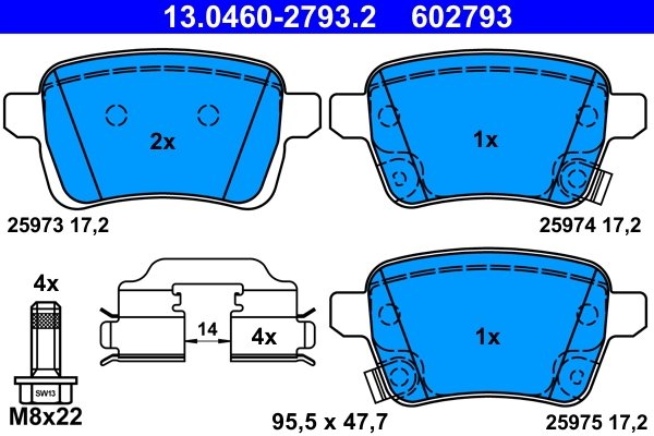 Set placute frana ATE 13.0460-2793.2