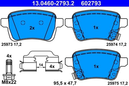 Set placute frana ATE 13.0460-2793.2