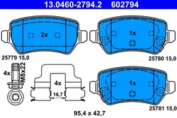 Set placute frana ATE 13.0460-2794.2