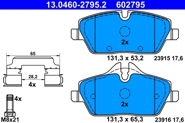 SET PLACUTE FRANA ATE 13.0460-2795.2 - Compatibil cu BMW, MINI