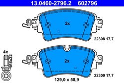 SET PLACUTE FRANA ATE 13.0460-2796.2 - Compatibil cu AUDI, VW