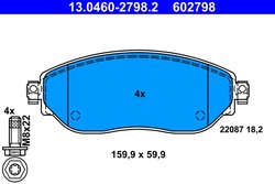 Set placute frana ATE 13.0460-2798.2
