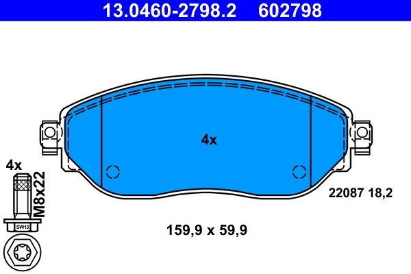 Set placute frana ATE 13.0460-2798.2