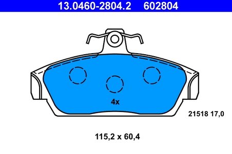 Set placute frana ATE 13.0460-2804.2