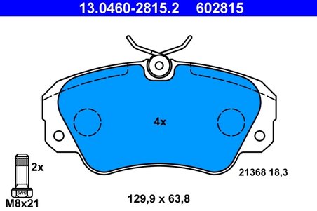Set placute frana ATE 13.0460-2815.2