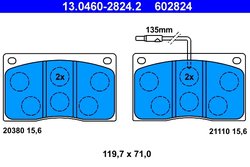 SET PLACUTE FRANA ATE 13.0460-2824.2 - Compatibil cu RENAULT