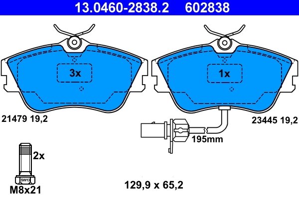 Set placute frana ATE 13.0460-2838.2