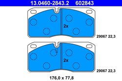 SET PLACUTE FRANA ATE 13.0460-2843.2 - Piesa auto compatibila cu mai multe marci