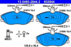 SET PLACUTE FRANA ATE 13.0460-2844.2 - Compatibil cu PEUGEOT
