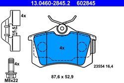 Set placute frana ATE 13.0460-2845.2
