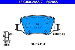 Set placute frana ATE 13.0460-2855.2