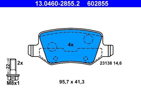 Set placute frana ATE 13.0460-2855.2