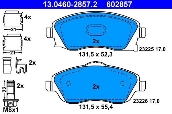 Set placute frana ATE 13.0460-2857.2