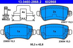 SET PLACUTE FRANA ATE 13.0460-2868.2 - Compatibil cu CHEVROLET, KIA, OPEL, VAUXHALL