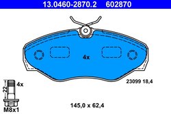 SET PLACUTE FRANA ATE 13.0460-2870.2 - Compatibil cu NISSAN, OPEL, RENAULT, VAUXHALL