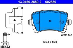 Set placute frana ATE 13.0460-2880.2