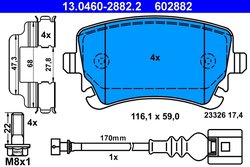 Set placute frana ATE 13.0460-2882.2