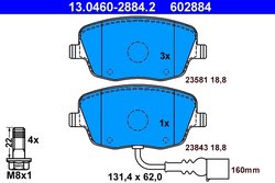 Set placute frana ATE 13.0460-2884.2