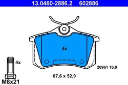 SET PLACUTE FRANA ATE 13.0460-2886.2 - Compatibil cu AUDI, SEAT, SKODA, VW