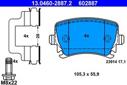 Set placute frana ATE 13.0460-2887.2