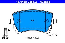 Set placute frana ATE 13.0460-2888.2