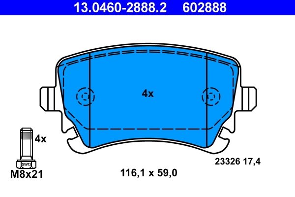 Set placute frana ATE 13.0460-2888.2