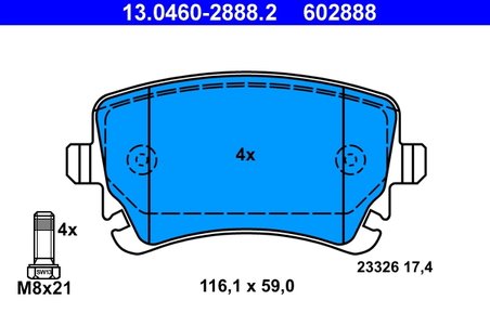 Set placute frana ATE 13.0460-2888.2