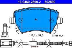 Set placute frana ATE 13.0460-2890.2