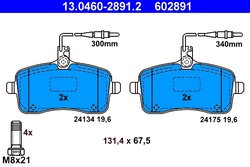 Set placute frana ATE 13.0460-2891.2