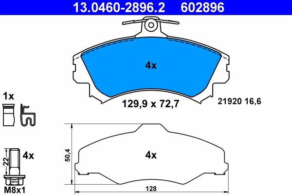 Set placute frana ATE 13.0460-2896.2