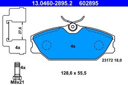 SET PLACUTE FRANA ATE 13.0460-2895.2 - Compatibil cu RENAULT