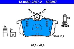 SET PLACUTE FRANA ATE 13.0460-2897.2 - Compatibil cu MITSUBISHI, SMART