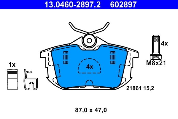 Set placute frana ATE 13.0460-2897.2