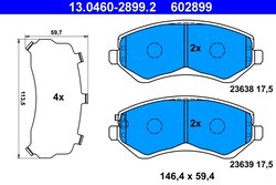 SET PLACUTE FRANA ATE 13.0460-2899.2 - Compatibil cu CHRYSLER, JEEP