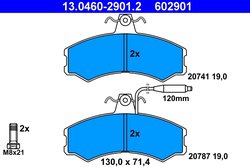 Set placute frana ATE 13.0460-2901.2
