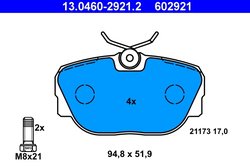 Set placute frana ATE 13.0460-2921.2