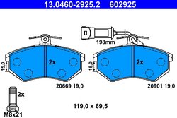 Set placute frana ATE 13.0460-2925.2