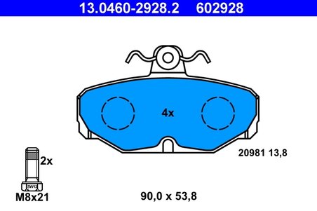Set placute frana ATE 13.0460-2928.2