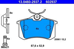 Set placute frana ATE 13.0460-2937.2