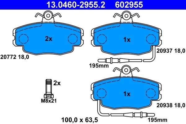 Set placute frana ATE 13.0460-2955.2