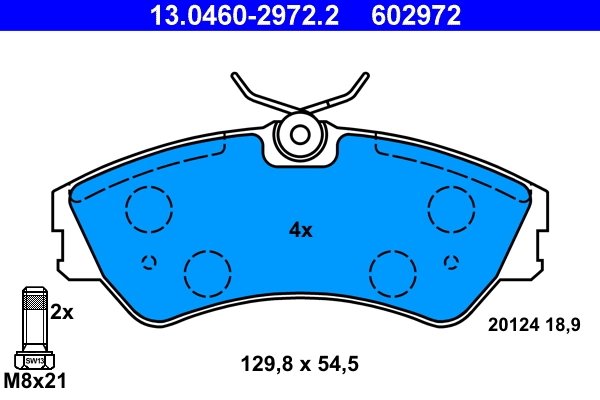 SET PLACUTE FRANA ATE 13.0460-2972.2 - Compatibil cu VW