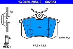 SET PLACUTE FRANA ATE 13.0460-2984.2 - Compatibil cu SEAT, VW